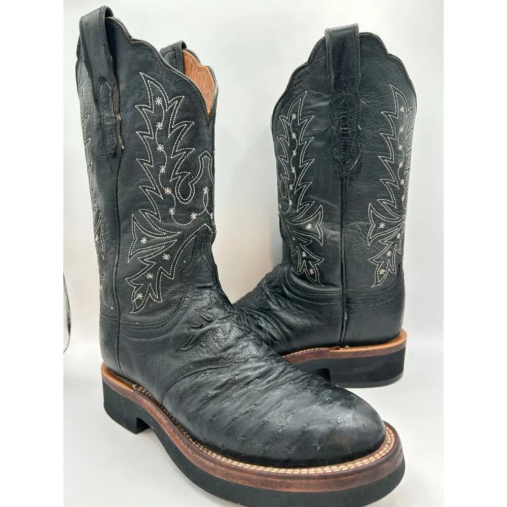 Lucchese 2000 7.5 Full Quill Ostrich Black Women’sWestern Cowgirl Boots - Picture 11 of 11
